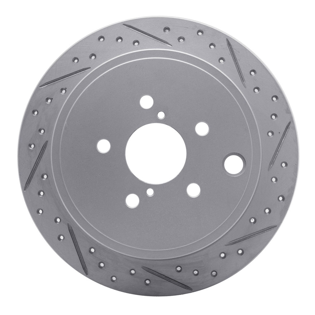 Dynamic Friction 830-13021L - Geoperformance Coated Drilled and Slotted Brake Rotor