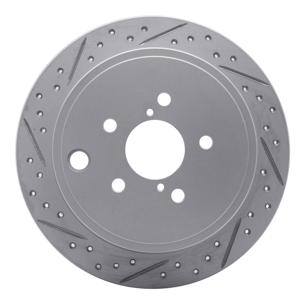 Dynamic Friction 830-13021R - Geoperformance Coated Drilled and Slotted Brake Rotor