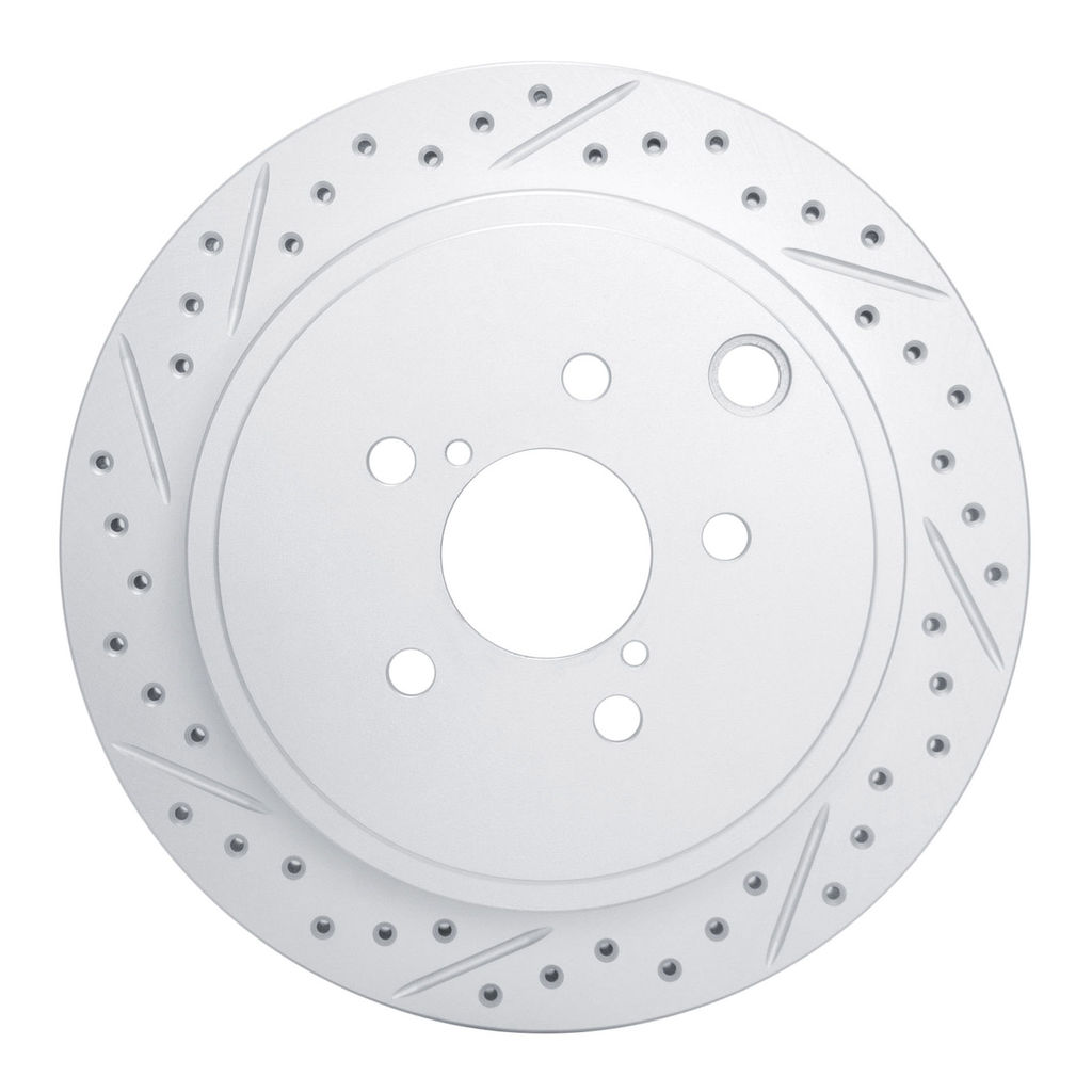 Dynamic Friction 830-13023L - Geoperformance Coated Drilled and Slotted Brake Rotor