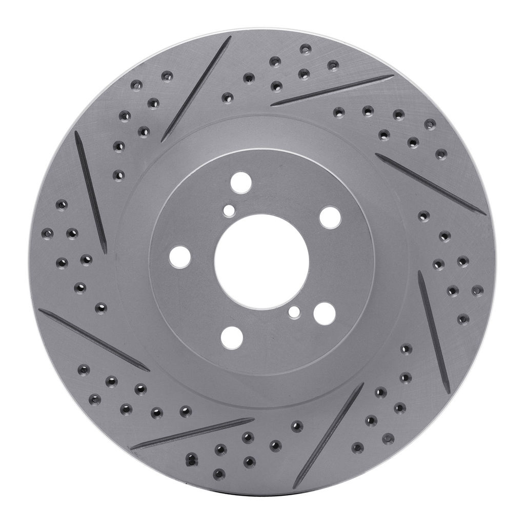 Dynamic Friction 830-13033L - Geoperformance Coated Drilled and Slotted Brake Rotor