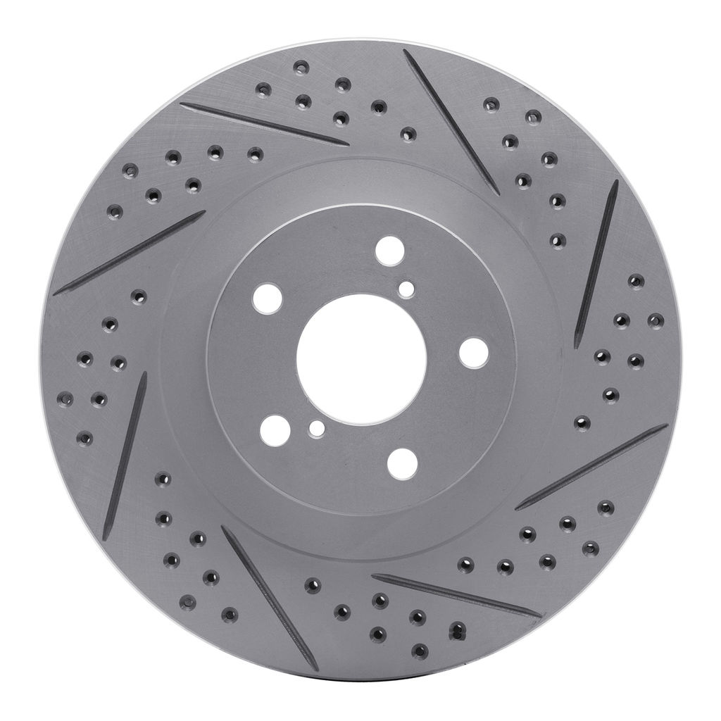 Dynamic Friction 830-13033R - Geoperformance Coated Drilled and Slotted Brake Rotor