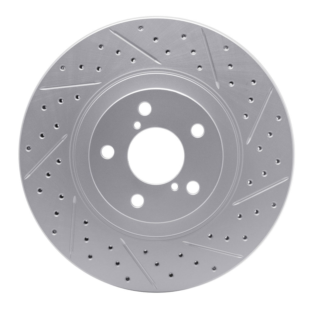 Dynamic Friction 830-13034L - Geoperformance Coated Drilled and Slotted Brake Rotor