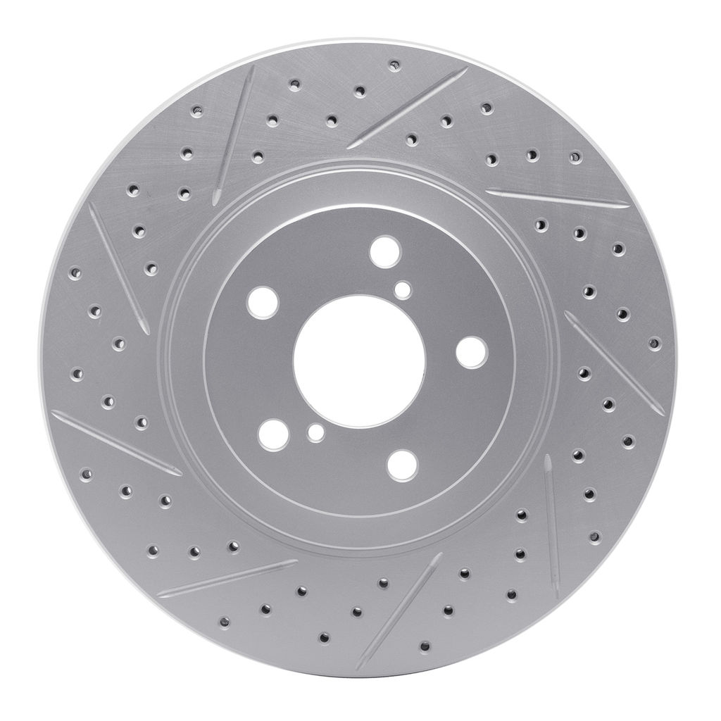 Dynamic Friction 830-13034R - Geoperformance Coated Drilled and Slotted Brake Rotor