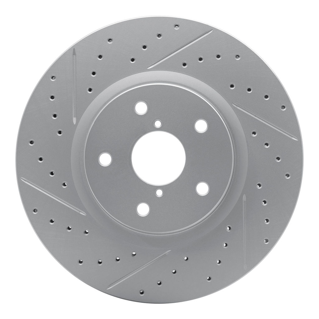 Dynamic Friction 830-13035L - Geoperformance Coated Drilled and Slotted Brake Rotor