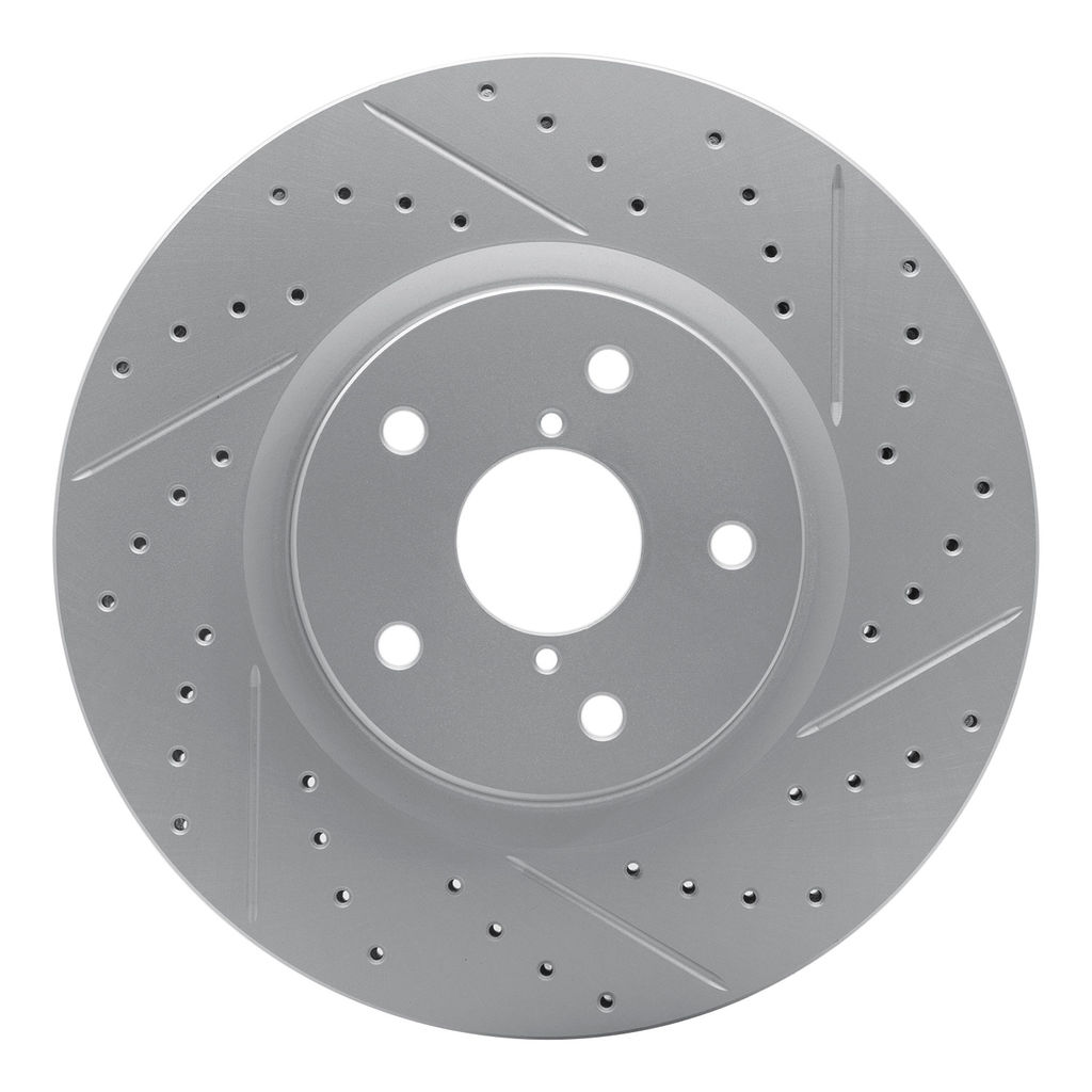 Dynamic Friction 830-13035R - Geoperformance Coated Drilled and Slotted Brake Rotor