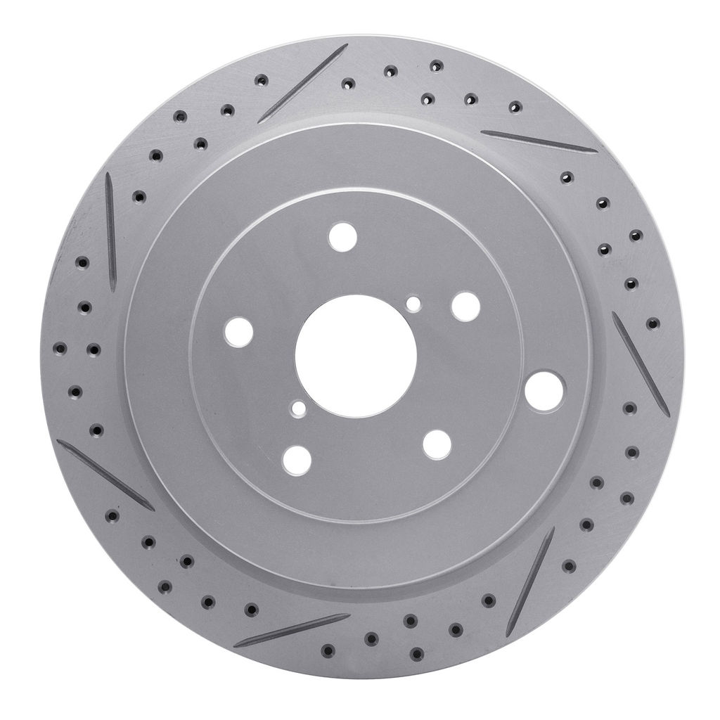Dynamic Friction 830-13036L - Geoperformance Coated Drilled and Slotted Brake Rotor