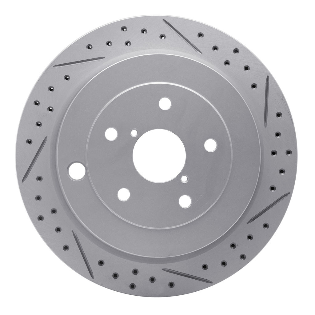 Dynamic Friction 830-13036R - Geoperformance Coated Drilled and Slotted Brake Rotor