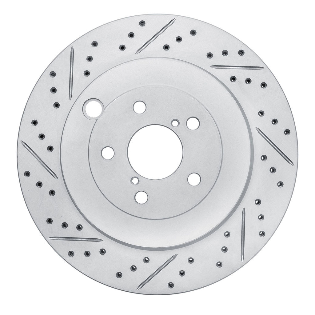 Dynamic Friction 830-13040L - Geoperformance Coated Drilled and Slotted Brake Rotor