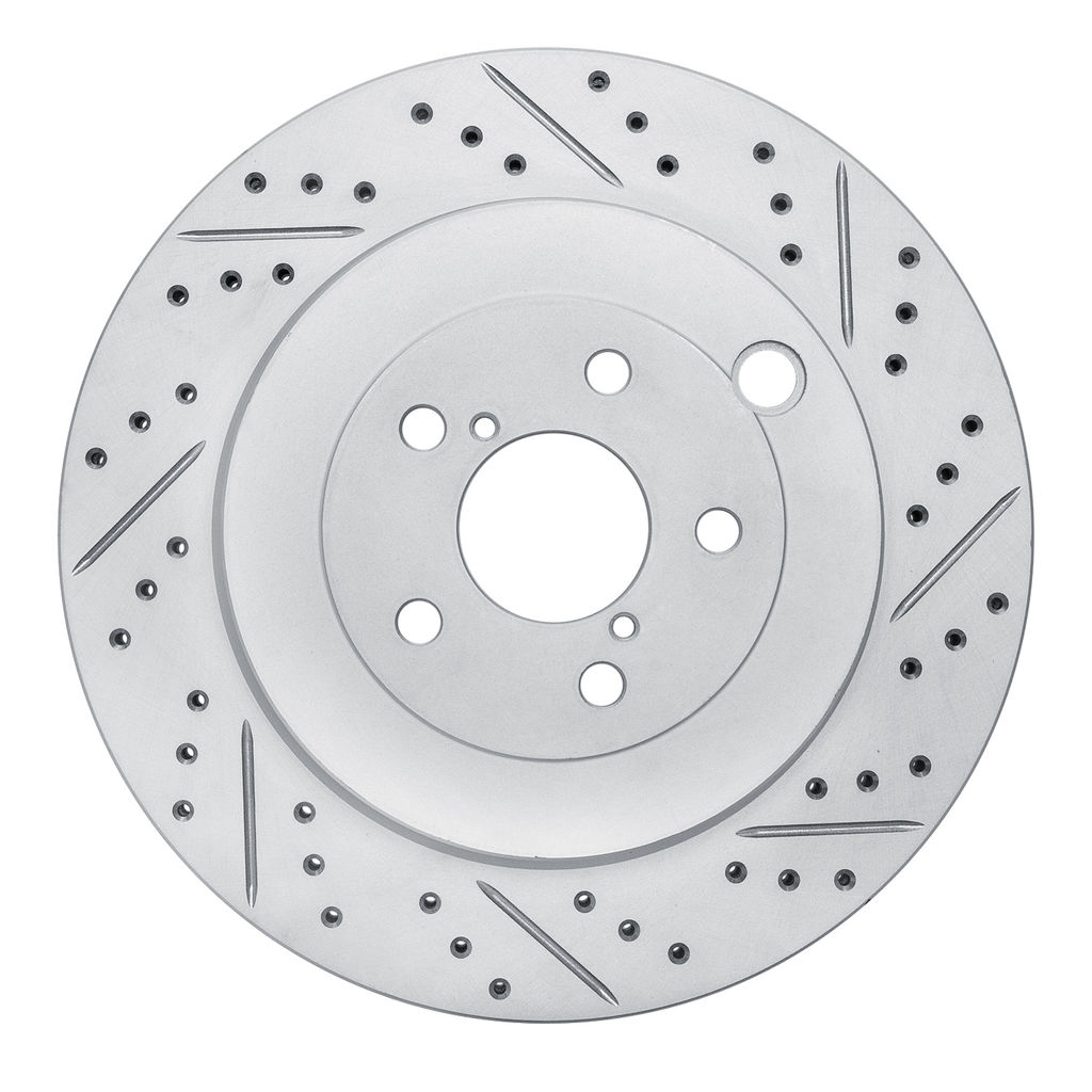 Dynamic Friction 830-13040R - Geoperformance Coated Drilled and Slotted Brake Rotor