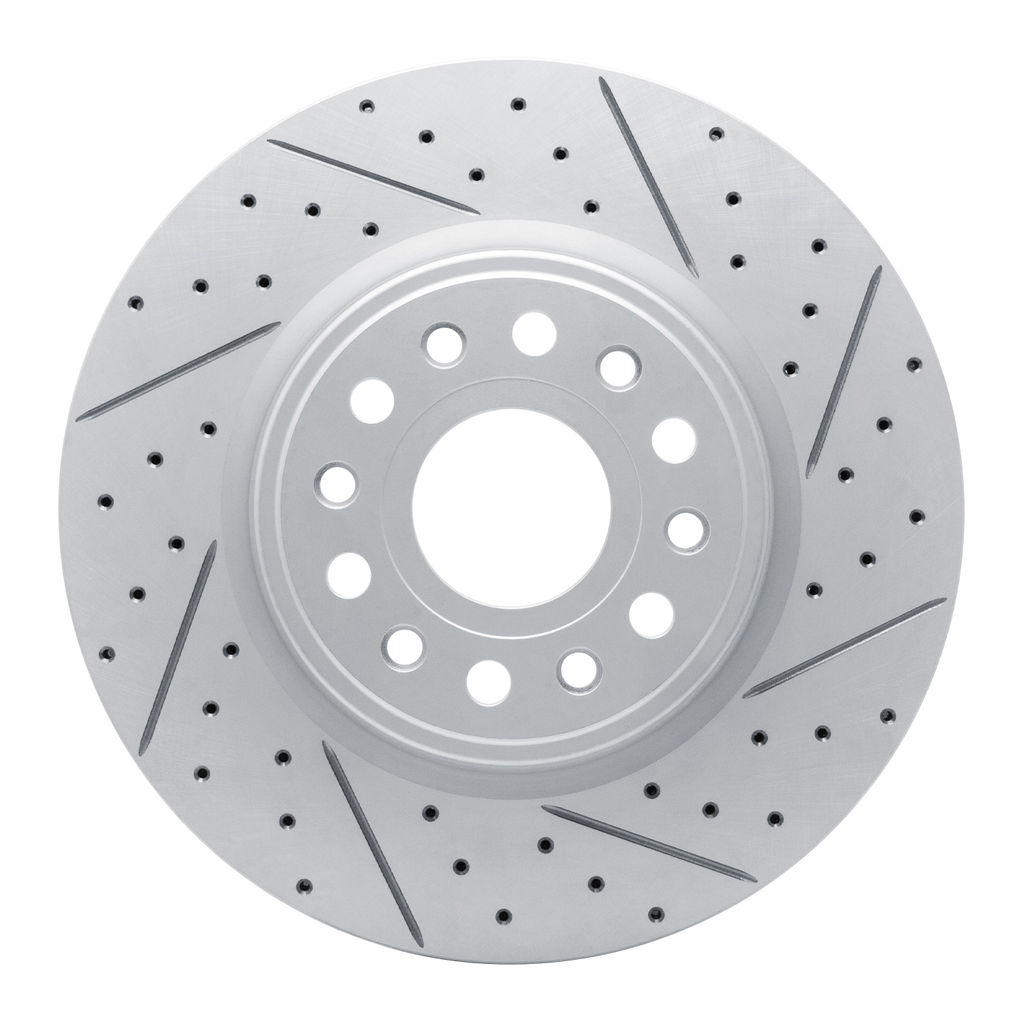Dynamic Friction 830-40120R - Geoperformance Coated Drilled and Slotted Brake Rotor