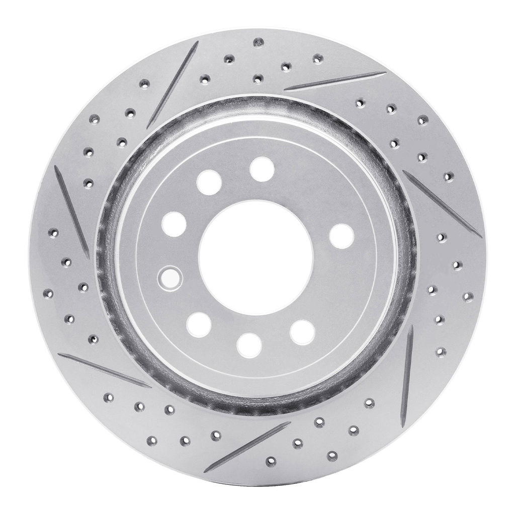 Dynamic Friction 830-65020L - Geoperformance Coated Drilled and Slotted Brake Rotor