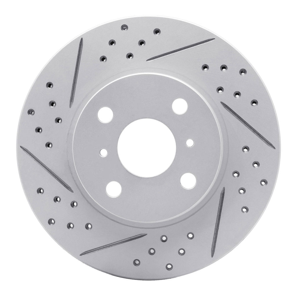 Dynamic Friction 830-76078L - Geoperformance Coated Drilled and Slotted Brake Rotor