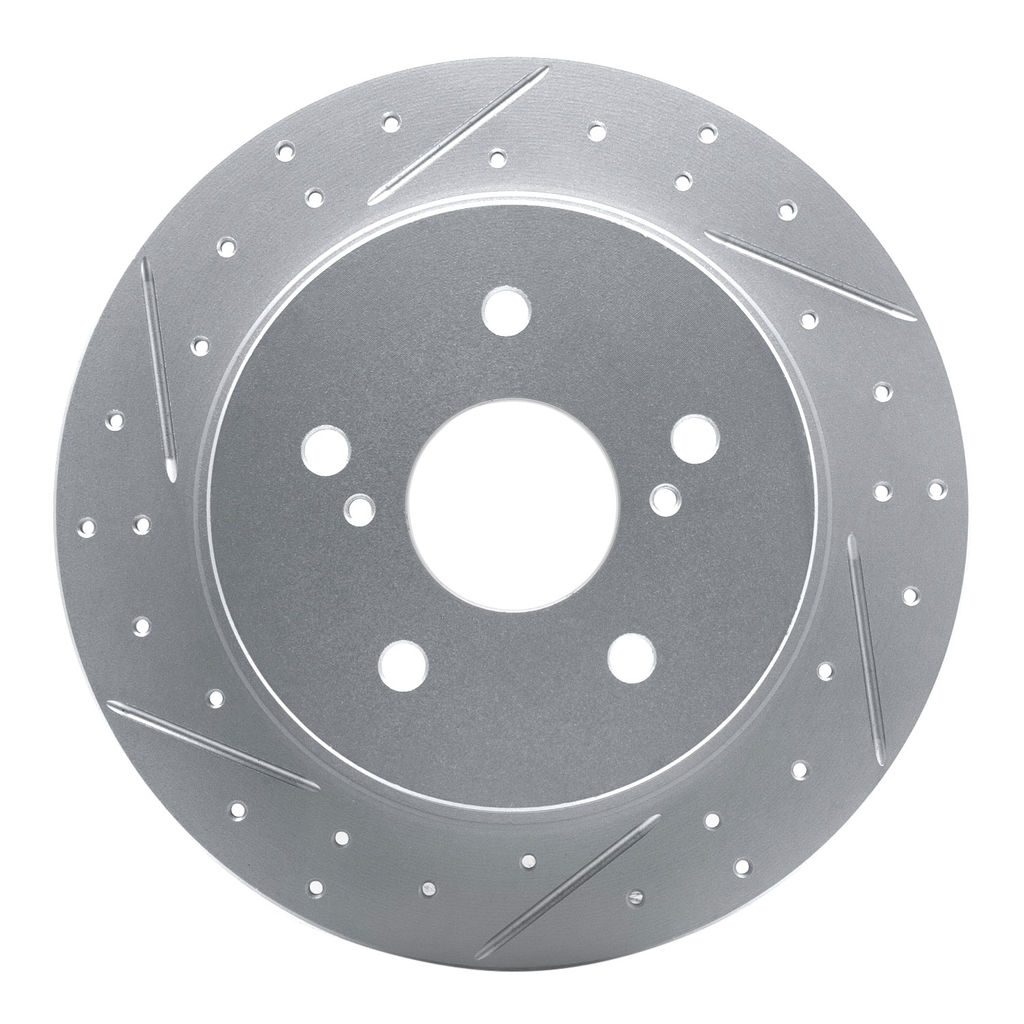 Dynamic Friction 830-01005L - Geoperformance Coated Drilled and Slotted Brake Rotor