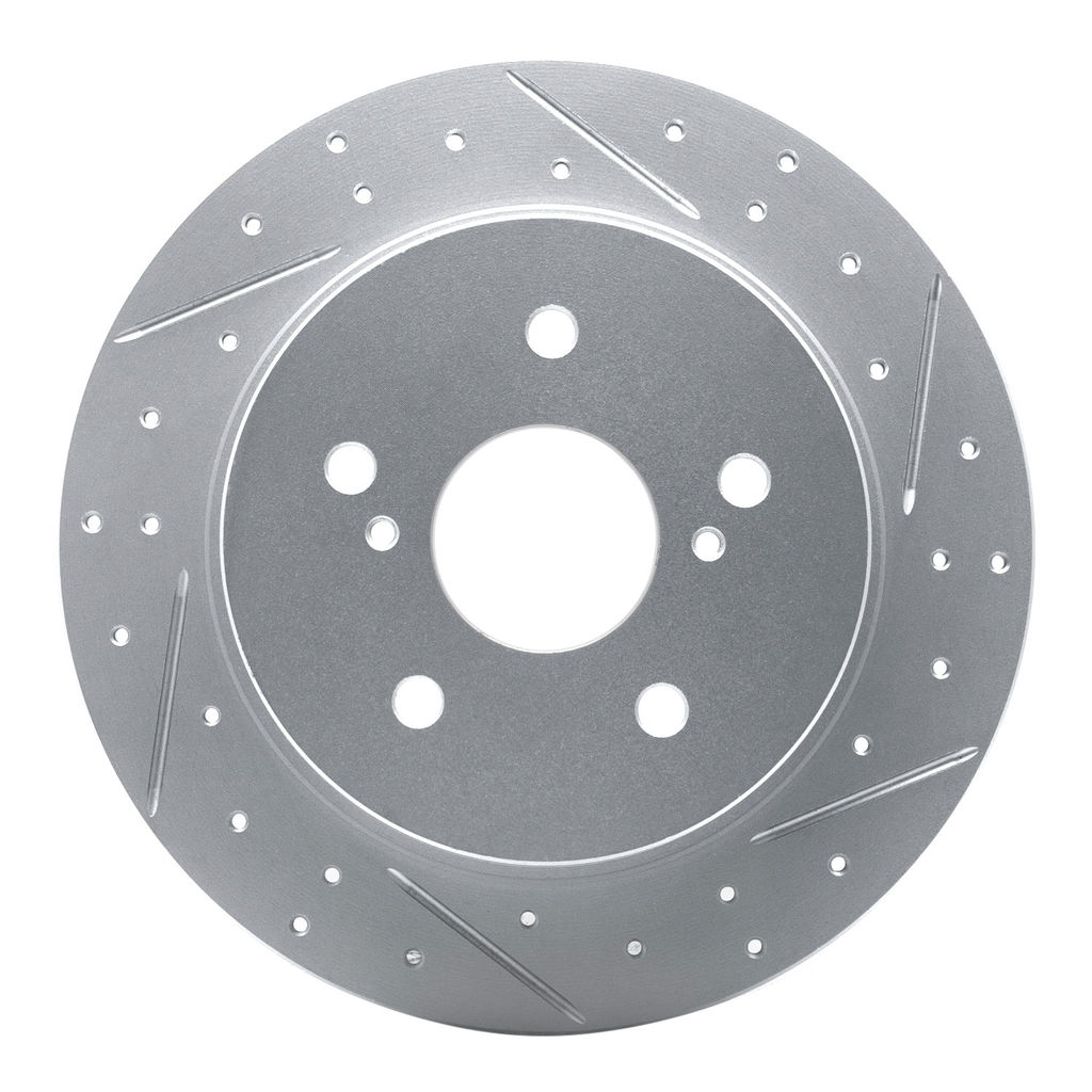 Dynamic Friction 830-01005R - Geoperformance Coated Drilled and Slotted Brake Rotor