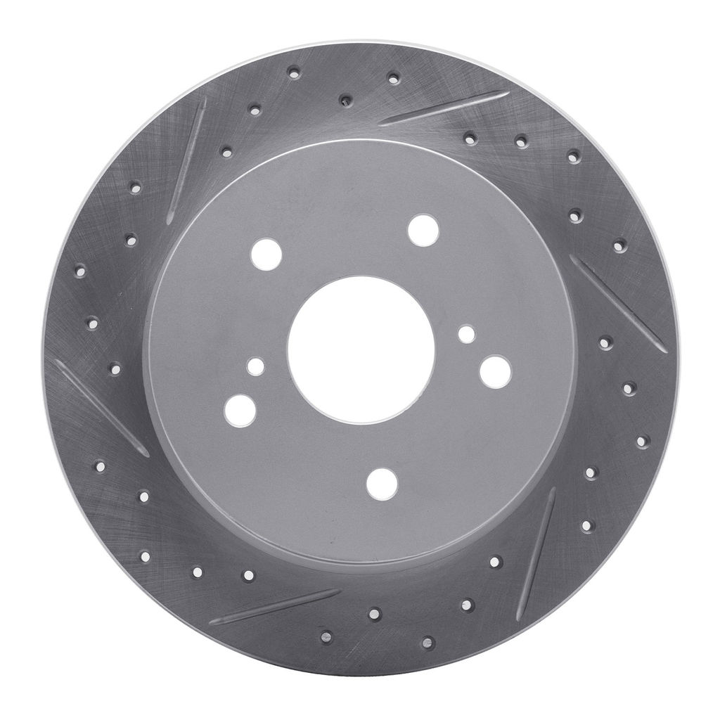 Dynamic Friction 830-01006L - Geoperformance Coated Drilled and Slotted Brake Rotor