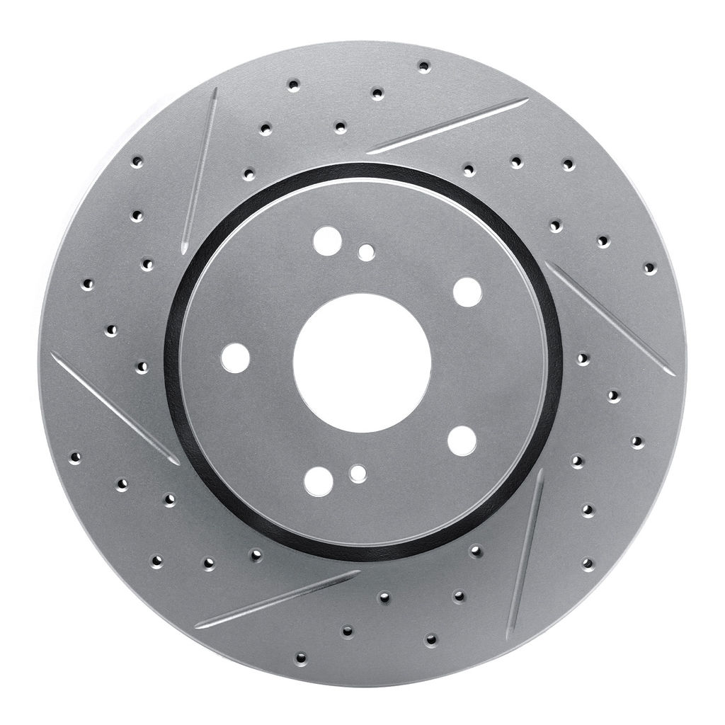 Dynamic Friction 830-01007L - Geoperformance Coated Drilled and Slotted Brake Rotor