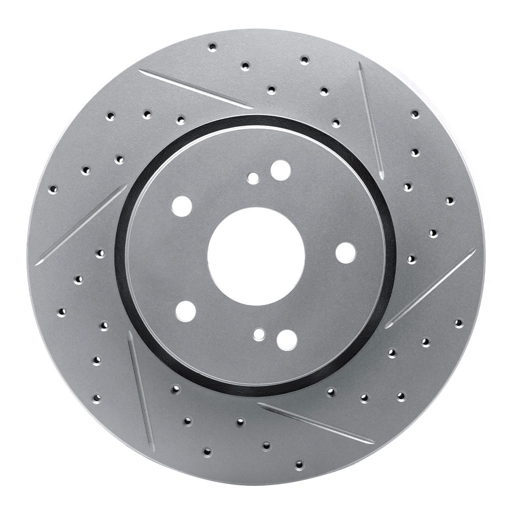 Dynamic Friction 830-01007R - Geoperformance Coated Drilled and Slotted Brake Rotor