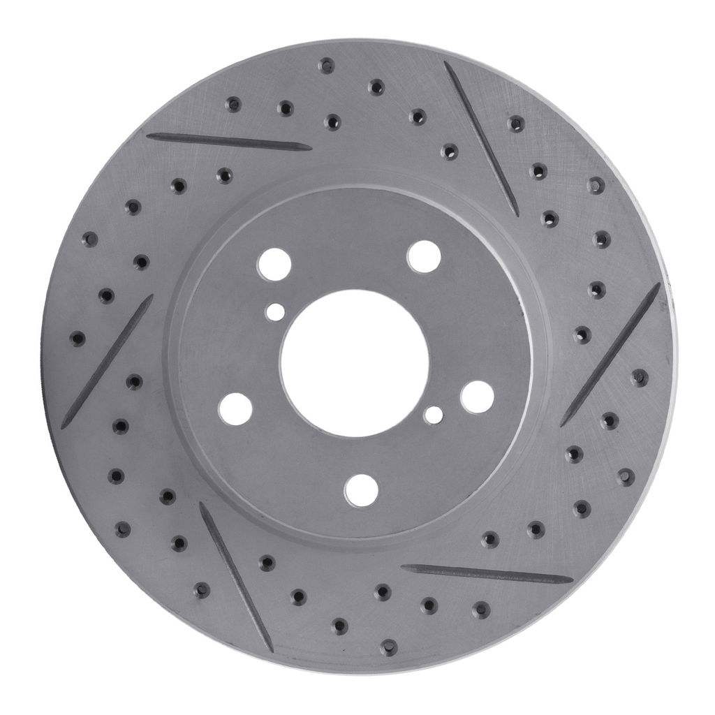 Dynamic Friction 830-13007L - Geoperformance Coated Drilled and Slotted Brake Rotor