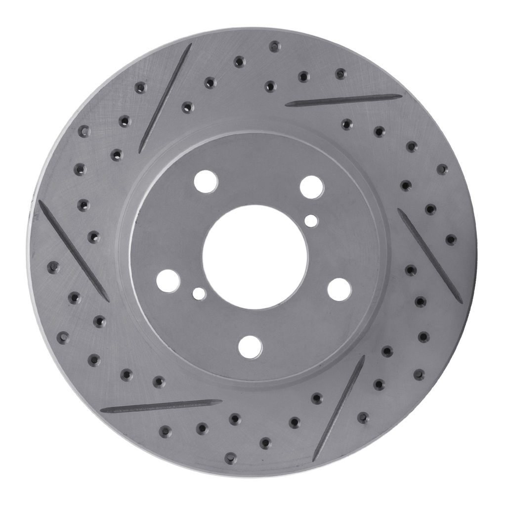 Dynamic Friction 830-13007R - Geoperformance Coated Drilled and Slotted Brake Rotor