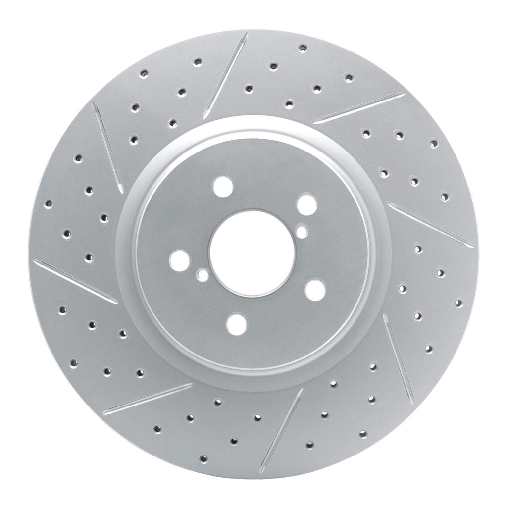 Dynamic Friction 830-13018L - Geoperformance Coated Drilled and Slotted Brake Rotor