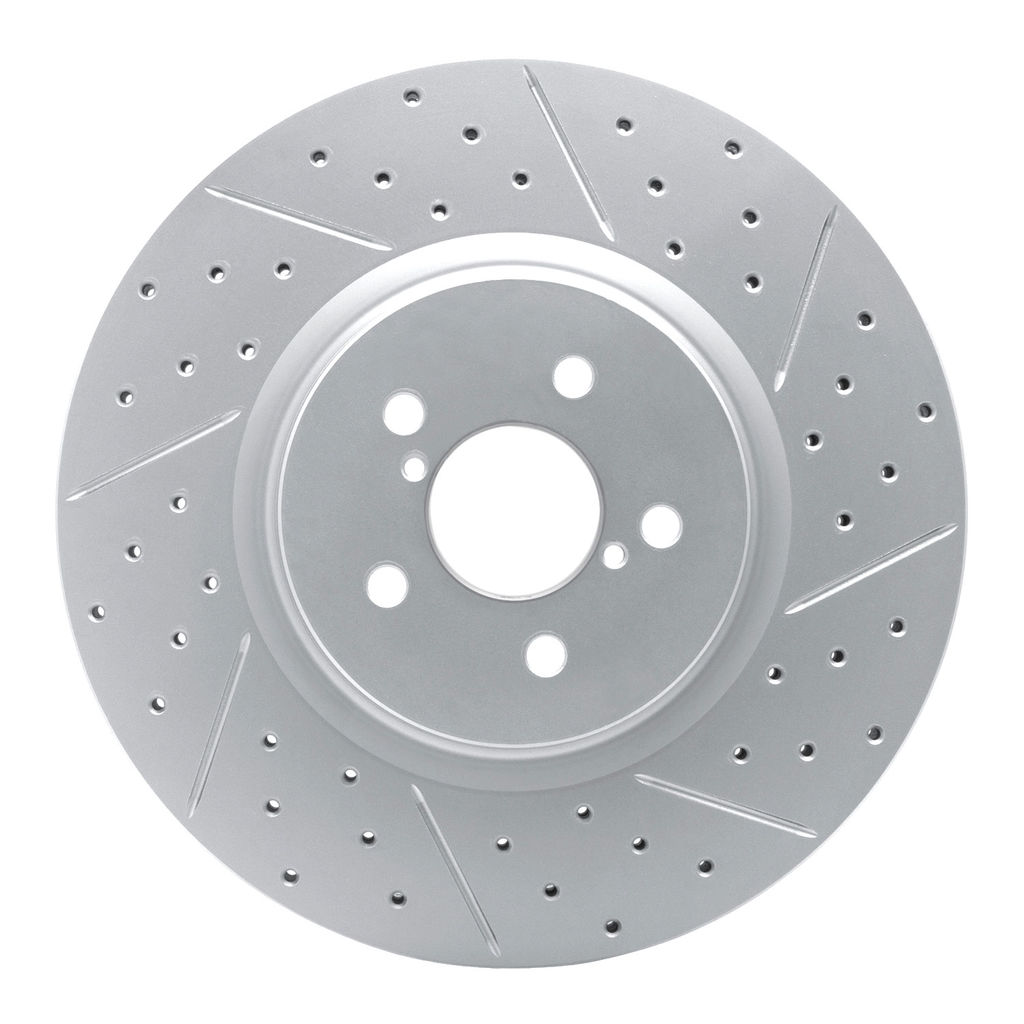 Dynamic Friction 830-13018R - Geoperformance Coated Drilled and Slotted Brake Rotor