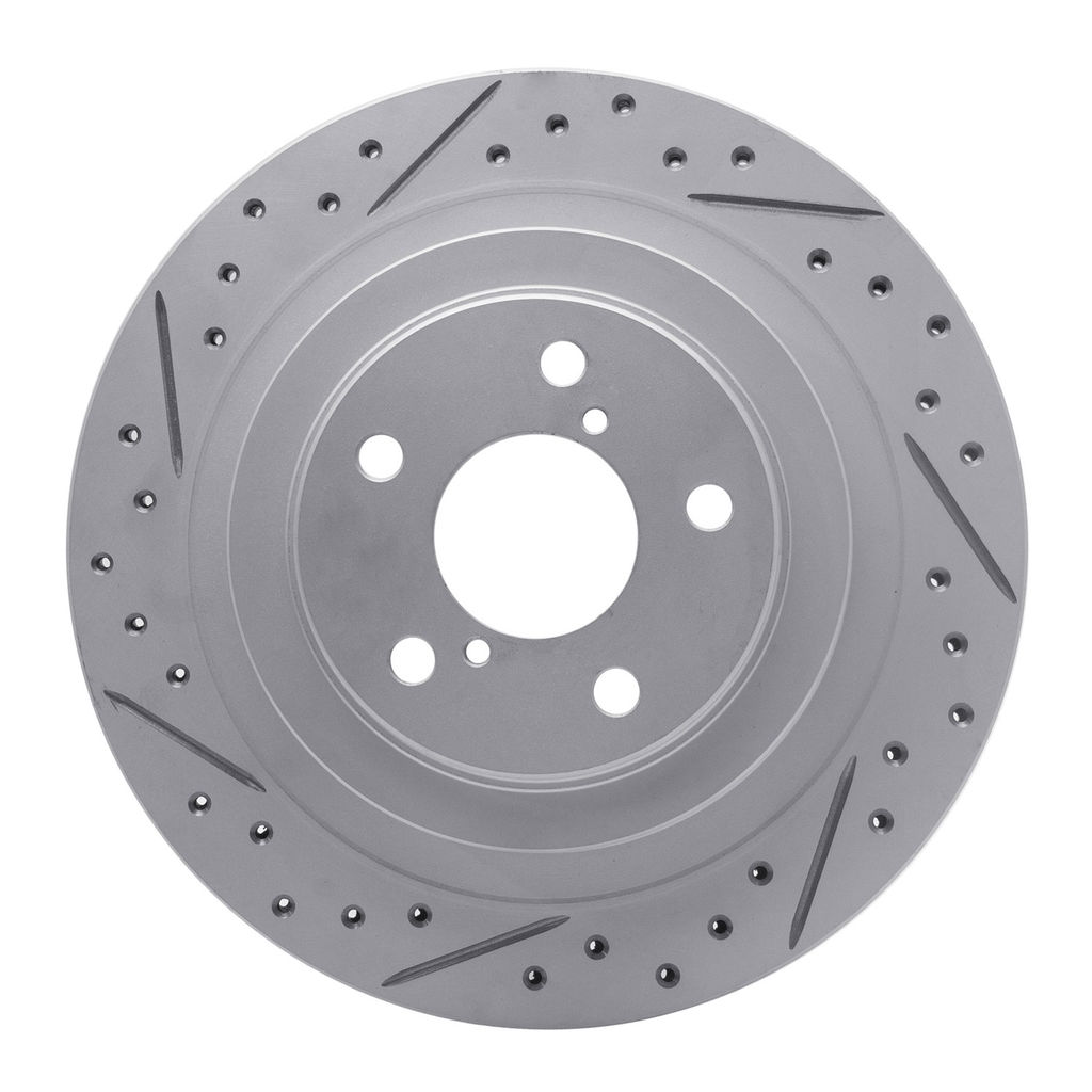 Dynamic Friction 830-13019L - Geoperformance Coated Drilled and Slotted Brake Rotor