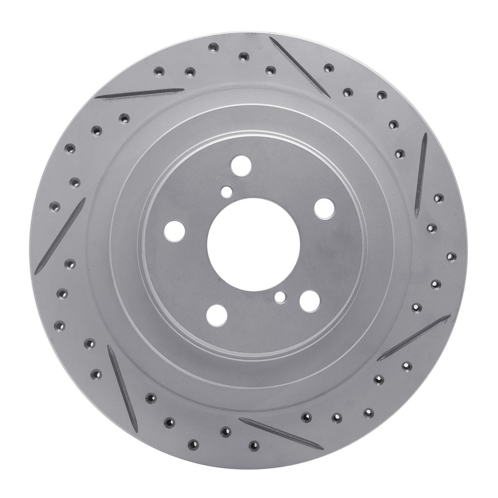 Dynamic Friction 830-13019R - Geoperformance Coated Drilled and Slotted Brake Rotor