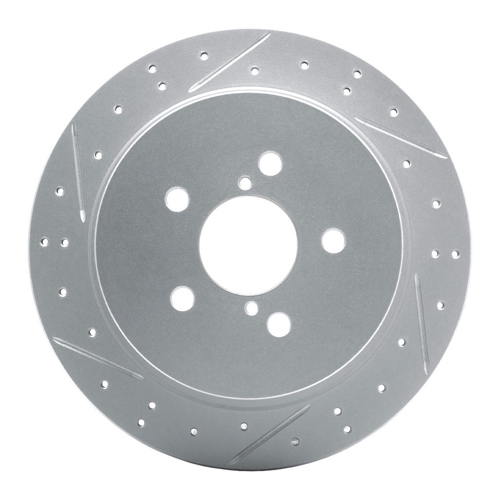 Dynamic Friction 830-13020L - Geoperformance Coated Drilled and Slotted Brake Rotor