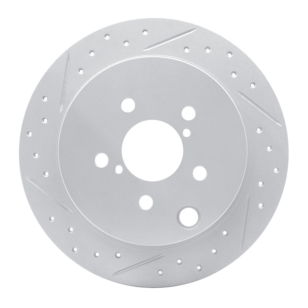 Dynamic Friction 830-13025L - Geoperformance Coated Drilled and Slotted Brake Rotor
