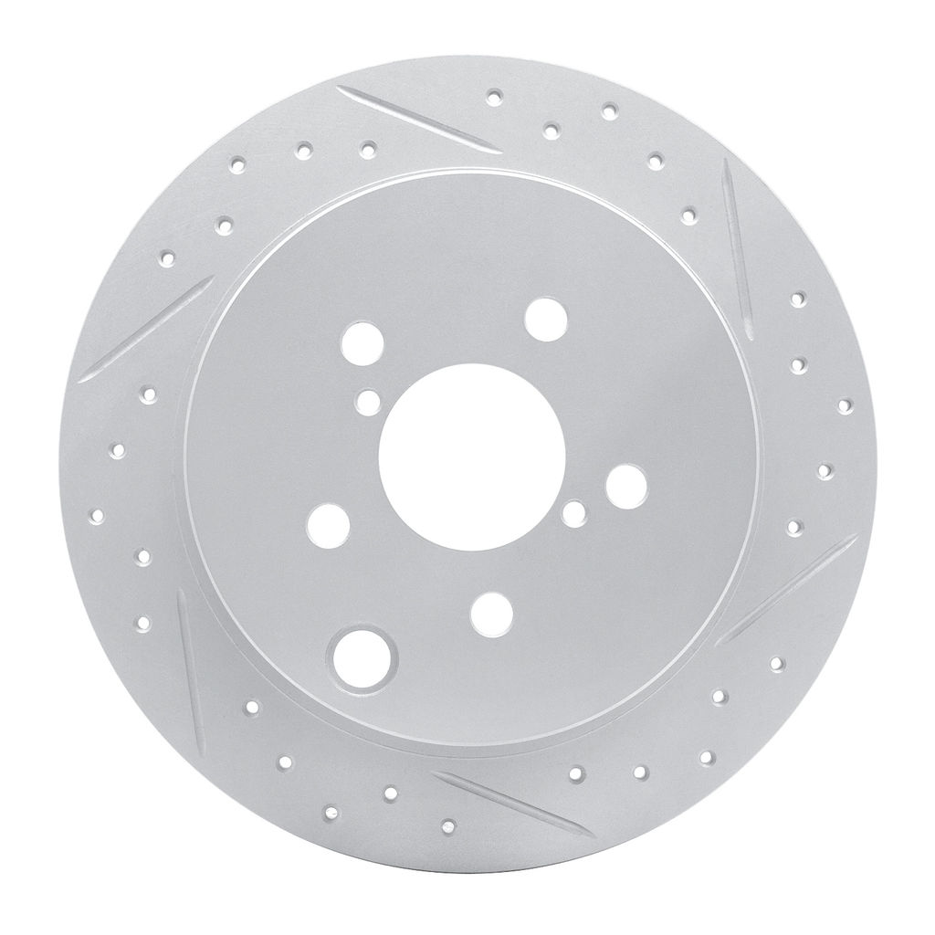 Dynamic Friction 830-13025R - Geoperformance Coated Drilled and Slotted Brake Rotor