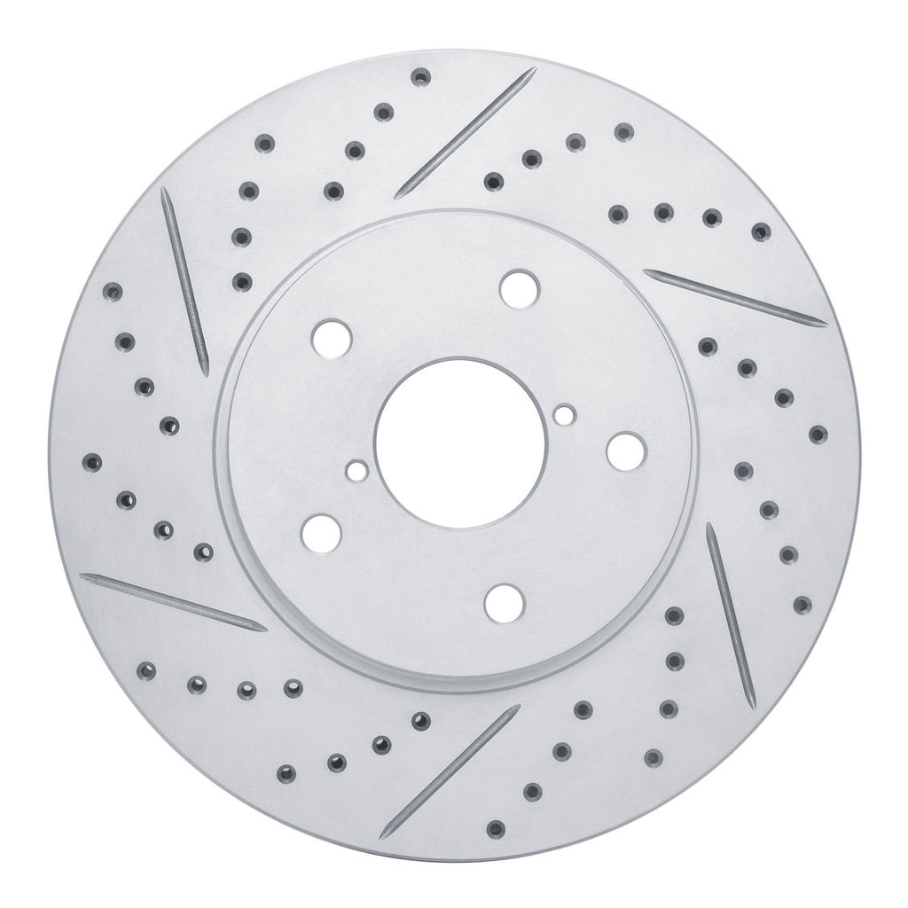 Dynamic Friction 830-13026L - Geoperformance Coated Drilled and Slotted Brake Rotor