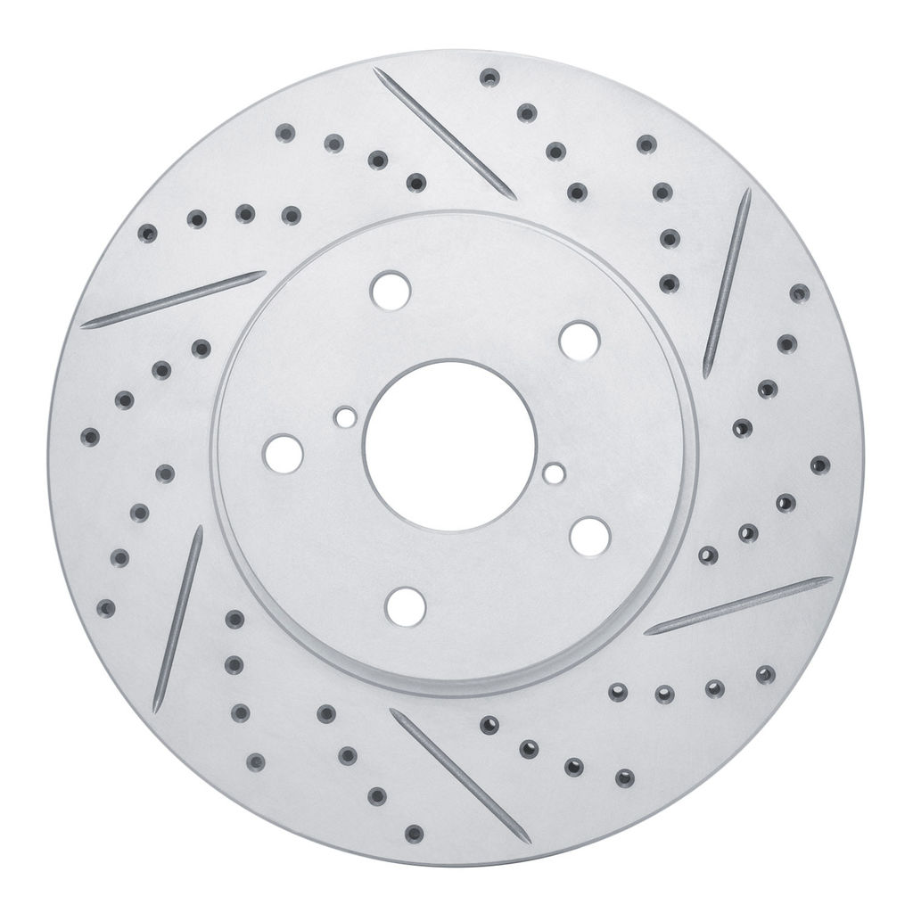 Dynamic Friction 830-13026R - Geoperformance Coated Drilled and Slotted Brake Rotor