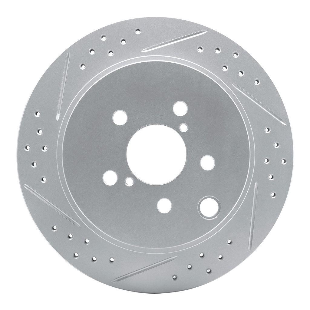Dynamic Friction 830-13027L - Geoperformance Coated Drilled and Slotted Brake Rotor