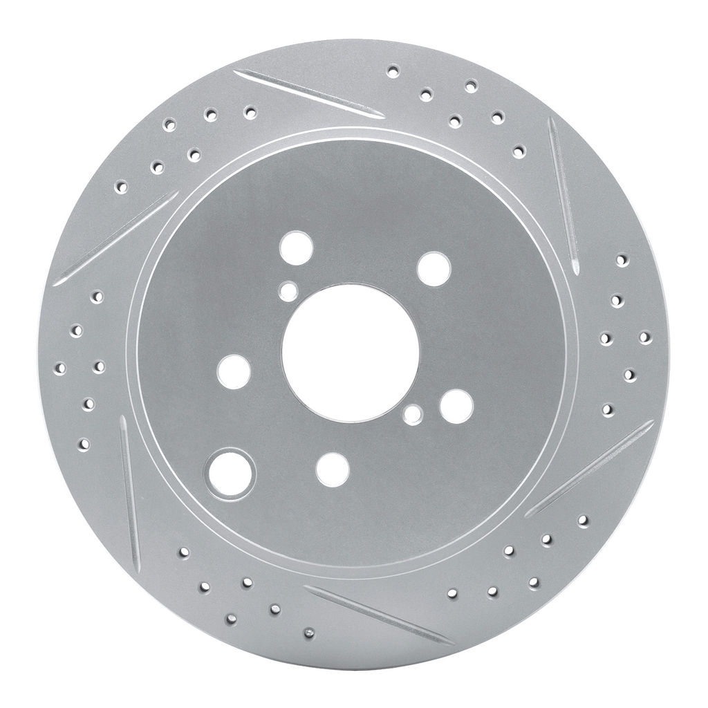 Dynamic Friction 830-13027R - Geoperformance Coated Drilled and Slotted Brake Rotor