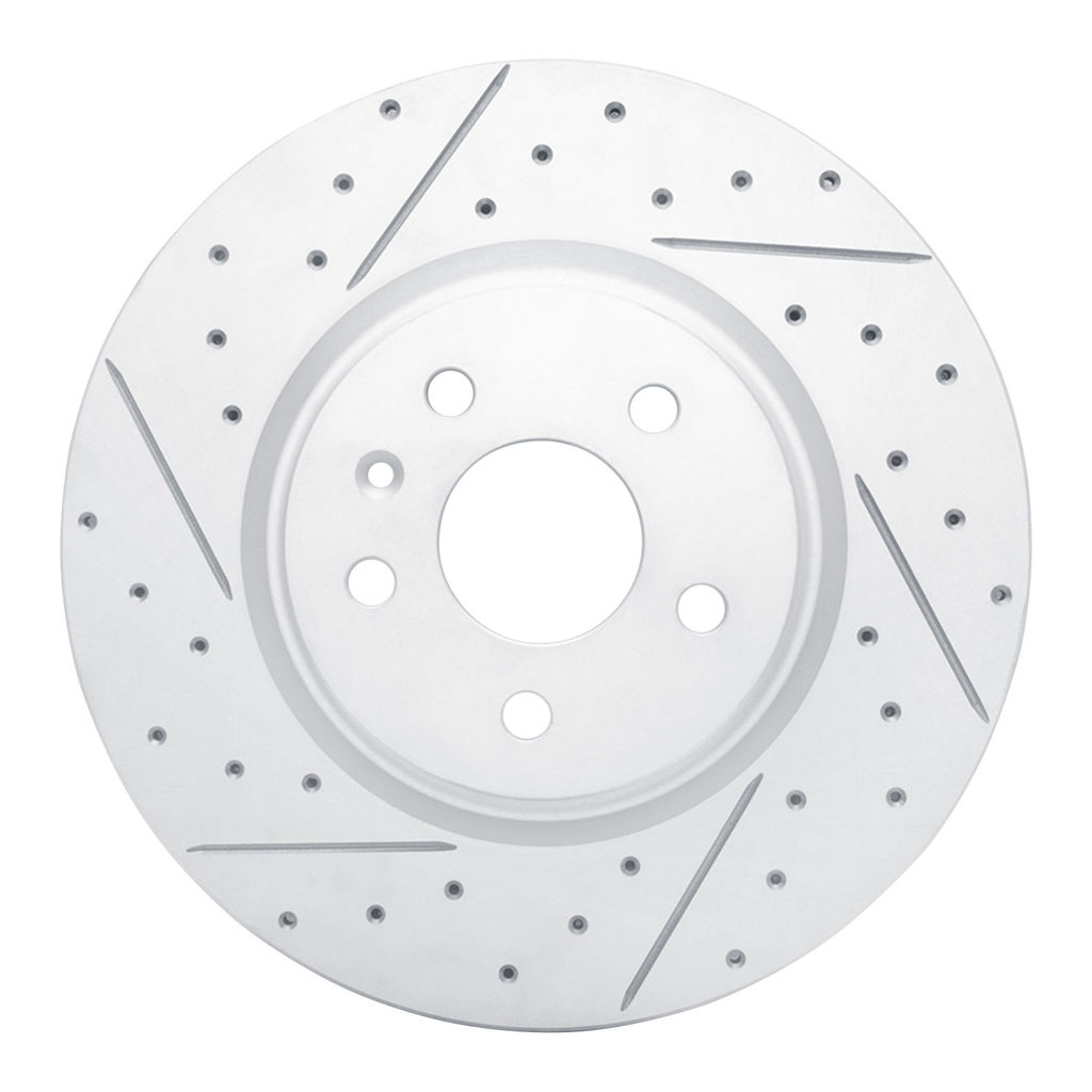 Dynamic Friction 830-26001L - Geoperformance Coated Drilled and Slotted Brake Rotor