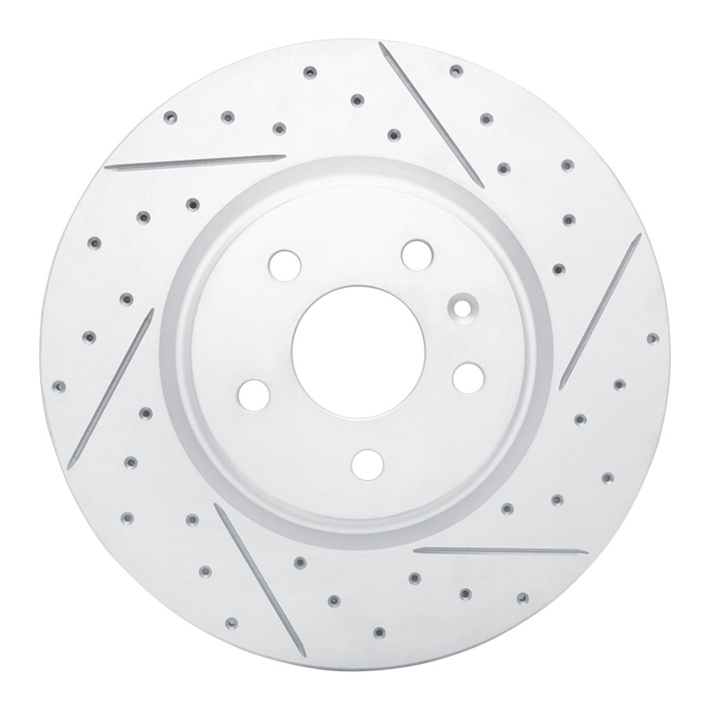 Dynamic Friction 830-26001R - Geoperformance Coated Drilled and Slotted Brake Rotor