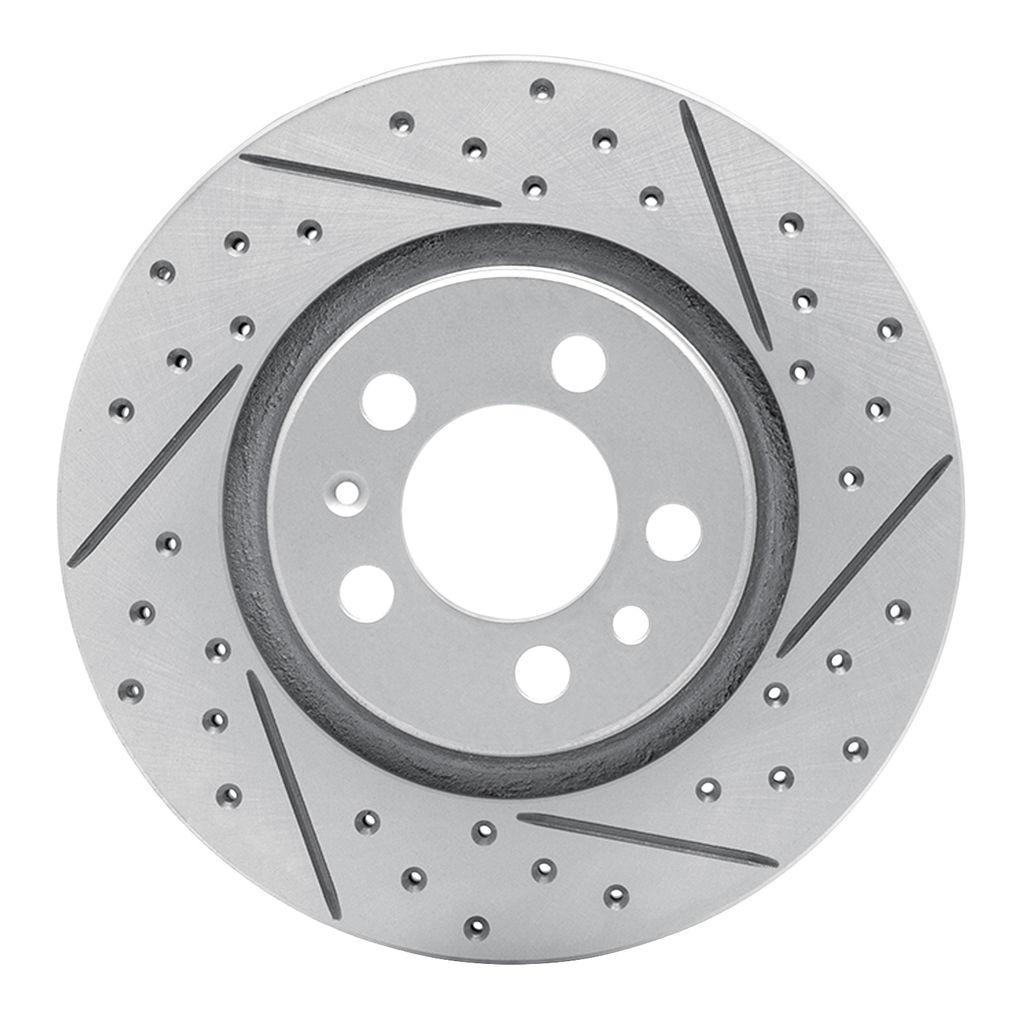 Dynamic Friction 830-74016R - Geoperformance Coated Drilled and Slotted Brake Rotor