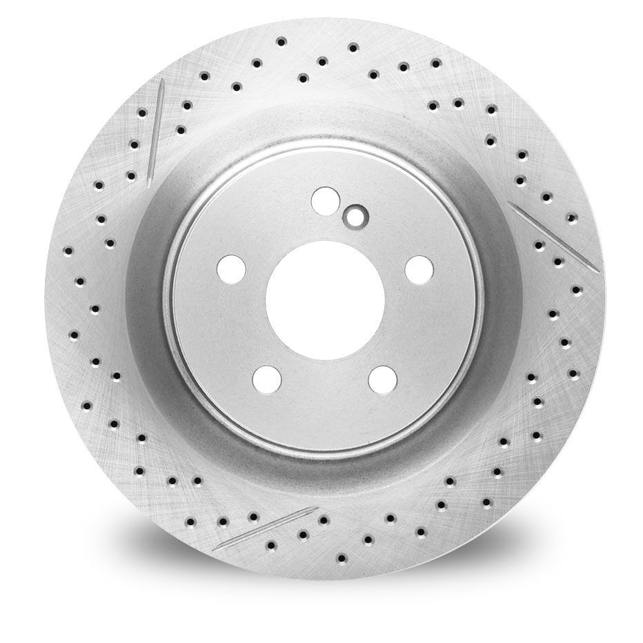 Dynamic Friction 830-76088L - Geoperformance Coated Drilled and Slotted Brake Rotor