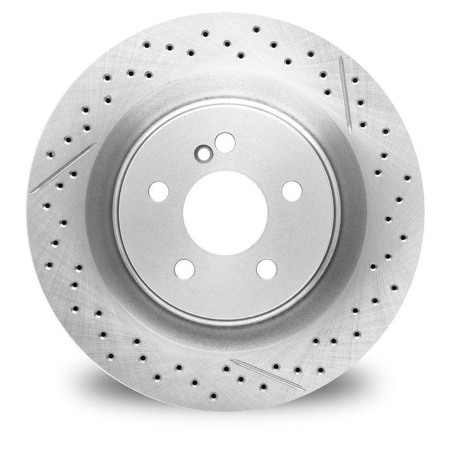 Dynamic Friction 830-76088R - Geoperformance Coated Drilled and Slotted Brake Rotor
