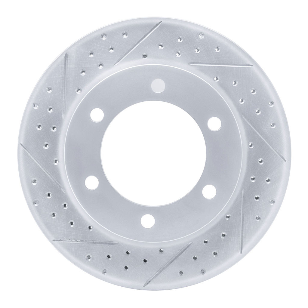 Dynamic Friction 830-76121L - Geoperformance Coated Drilled and Slotted Brake Rotor