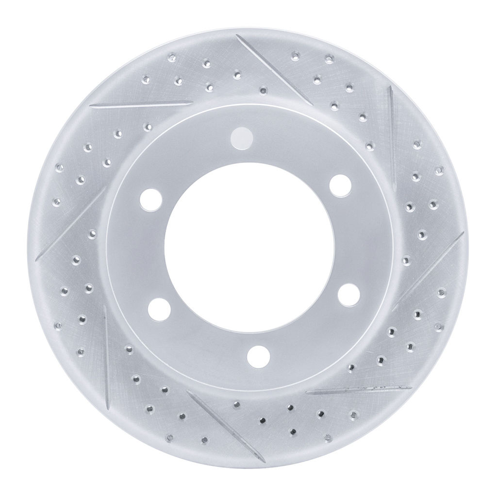 Dynamic Friction 830-76121R - Geoperformance Coated Drilled and Slotted Brake Rotor