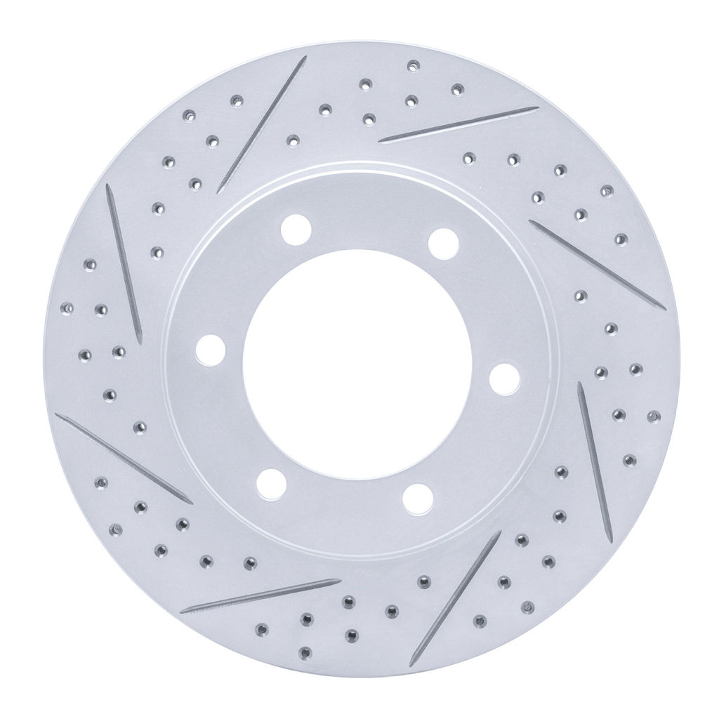 Dynamic Friction 830-76123L - Geoperformance Coated Drilled and Slotted Brake Rotor