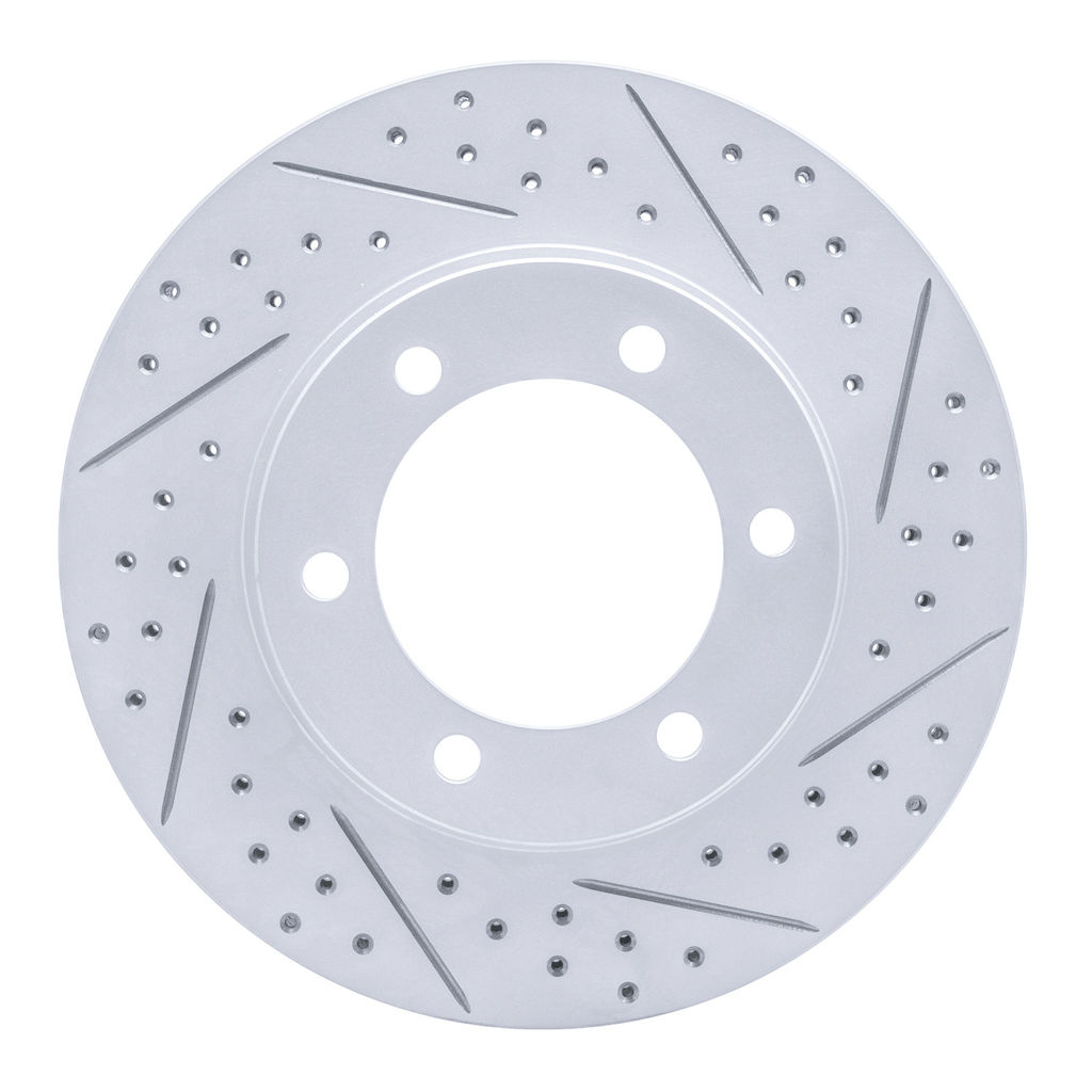 Dynamic Friction 830-76123R - Geoperformance Coated Drilled and Slotted Brake Rotor