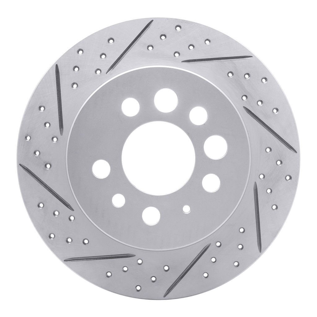 Dynamic Friction 830-27006L - Geoperformance Coated Drilled and Slotted Brake Rotor