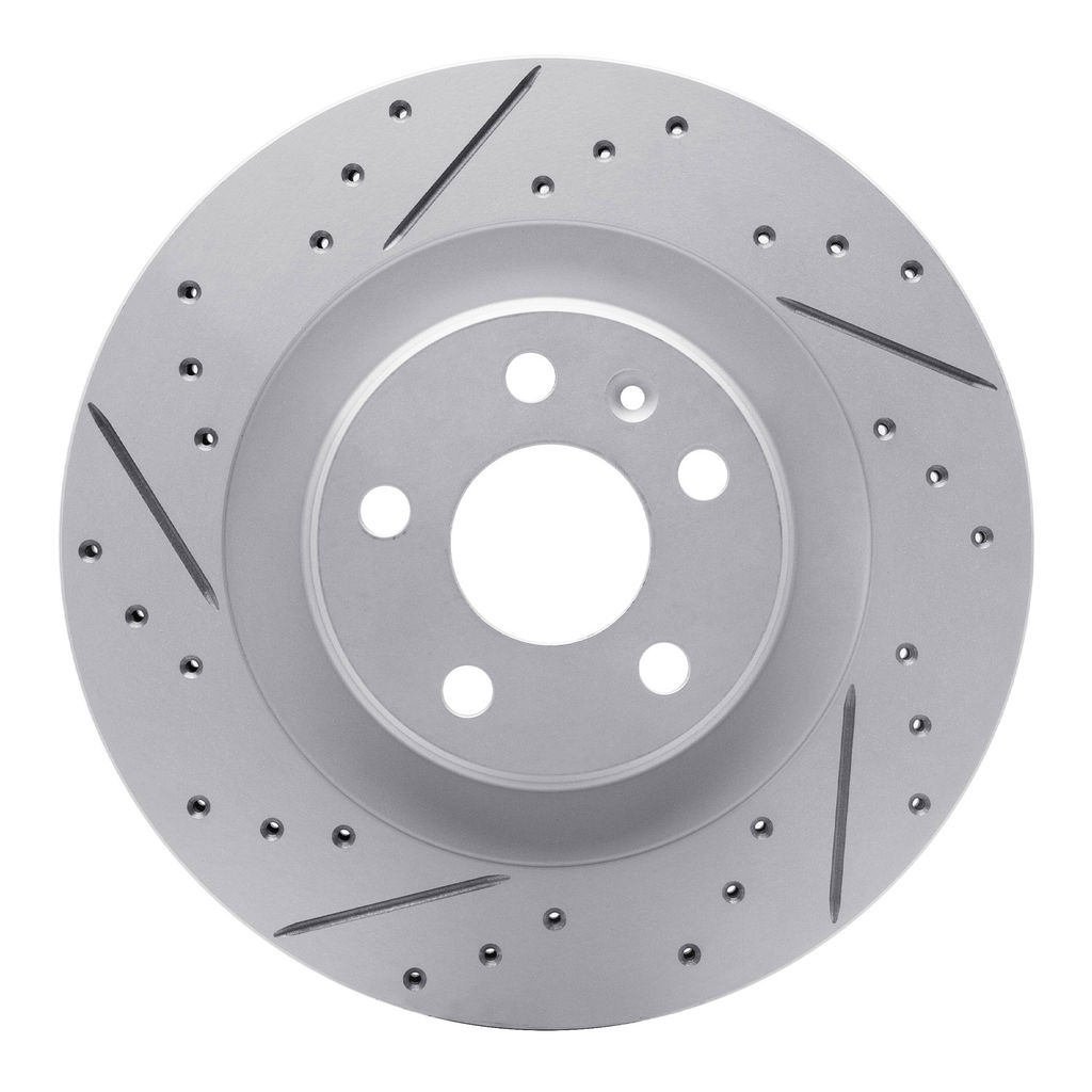 Dynamic Friction 830-27052L - Geoperformance Coated Drilled and Slotted Brake Rotor