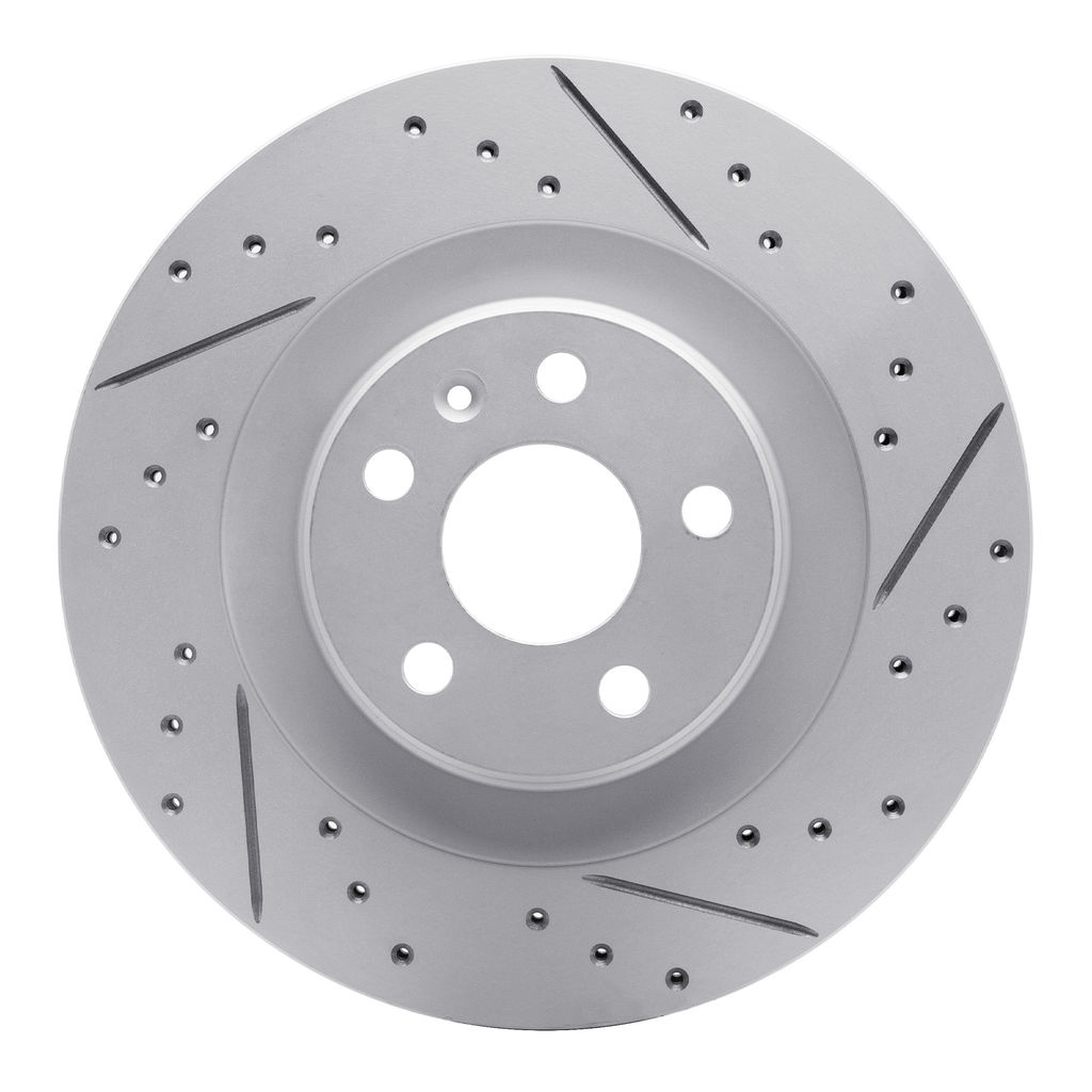 Dynamic Friction 830-27052R - Geoperformance Coated Drilled and Slotted Brake Rotor
