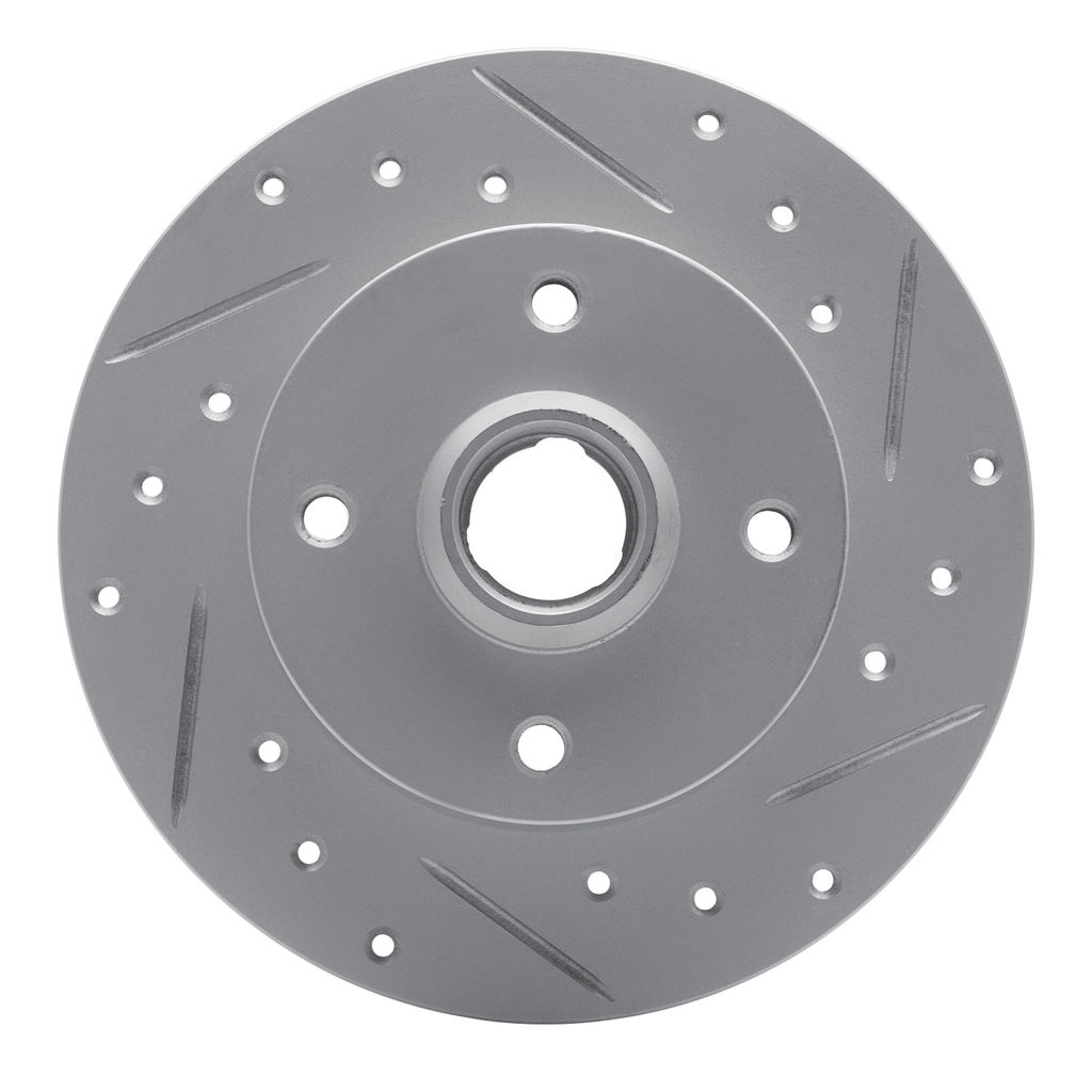Dynamic Friction 830-74005R - Geoperformance Coated Drilled and Slotted Brake Rotor