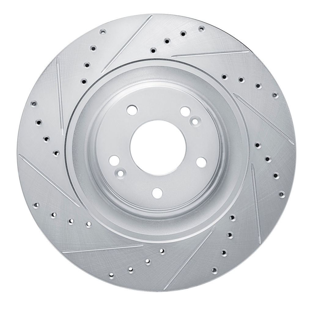 Dynamic Friction 631-03070L - Drilled and Slotted Silver Zinc Brake Rotor