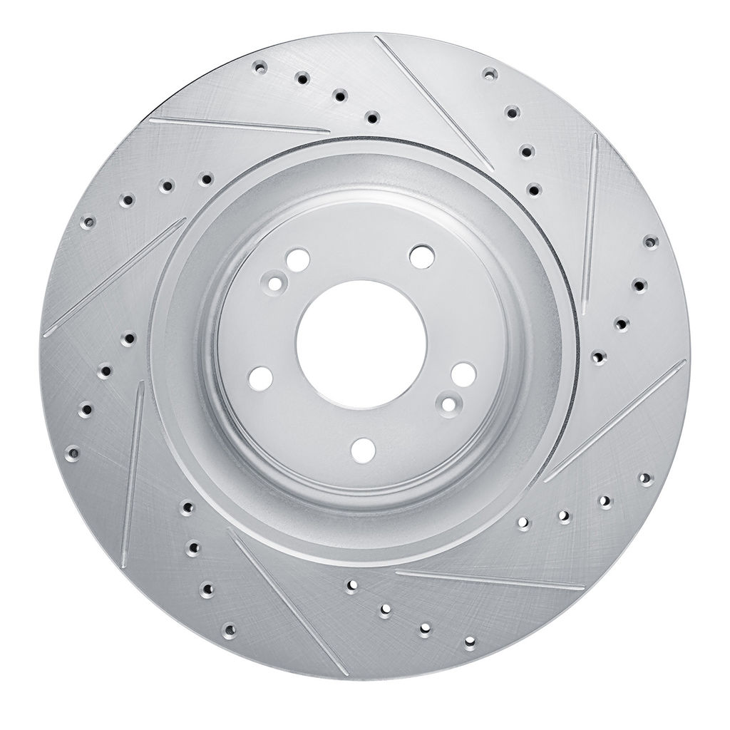 Dynamic Friction 631-03070R - Drilled and Slotted Silver Zinc Brake Rotor