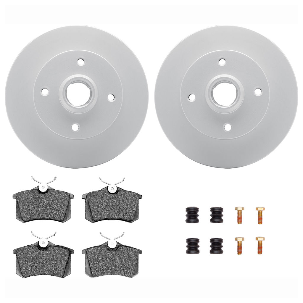 Dynamic Friction 4612-13409 - Brake Kit - Geostop Rotors and 5000 Euro Ceramic Brake Pads With Hardware